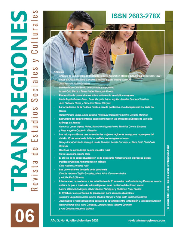 TRANSREGIONES - Revista de Estudios Sociales y Culturales -  Año 3, No 6 - Julio-Diciembre 2023